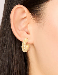 Waterproof Gold Plated Stainless Steel Mini Twisted Open Hoop Earrings - link has visual effect only