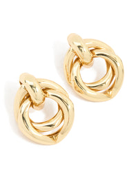 Gold Plated Brass Angular Doorknocker Earrings - link has visual effect only