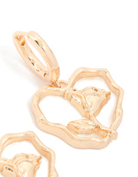 Gold Rose Inner Heart Drop Earrings - link has visual effect only