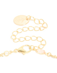 Gold Plated Pink Oval Cubic Zirconia Necklace - link has visual effect only
