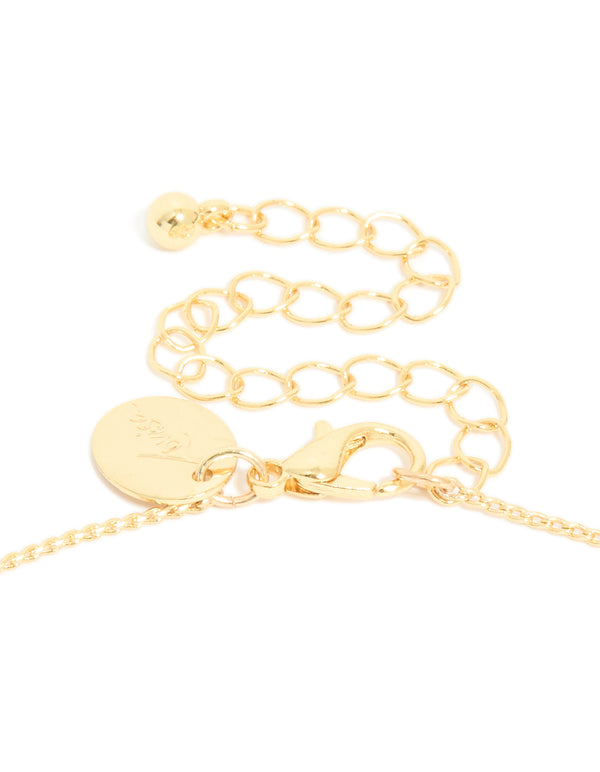 Gold Plated Molten Pebbles Charm Necklace
