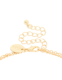Gold Plated Green Stone & Freshwater Pearl Double Layered Y-Necklace - link has visual effect only