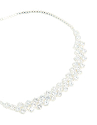 Silver Plated Cubic Zirconia Asymmetrical Toggle Bracelet - link has visual effect only