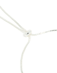 Silver Plated Cubic Zirconia Asymmetrical Toggle Bracelet - link has visual effect only