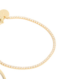 Gold Plated Cubic Zirconia Tennis & Cuff Toggle Bracelets 2-Pack - link has visual effect only