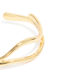 Gold Plated Organic Open Wave Wrist Cuff - link has visual effect only