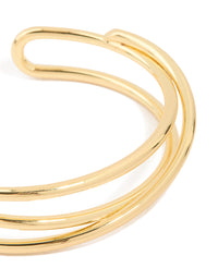 Gold Plated Brass Criss Cross Cuff Wrist Cuff - link has visual effect only