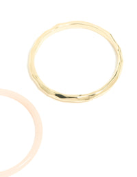 Gold Plated & Pink Acrylic Bangles 2-Pack - link has visual effect only