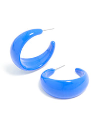 Dark Blue Acrylic Bubble Hoop Earrings - link has visual effect only