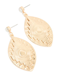 Gold Diamante Oval Drop Earrings - link has visual effect only