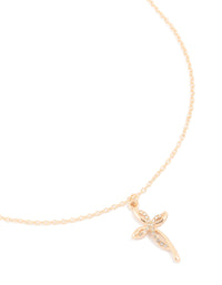 Gold Diamante Twist Cross Necklace - link has visual effect only