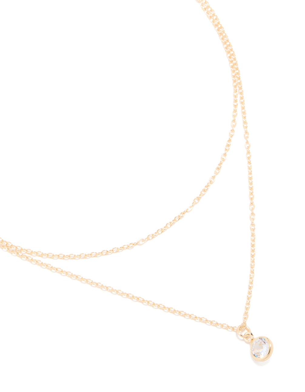 Gold Diamante & Chain Layered Necklace