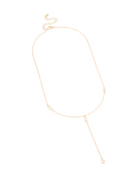 Gold Diamante Y-Necklace - link has visual effect only