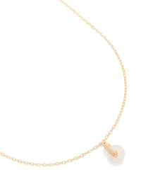 Gold Plated Rose Quartz Semi-Precious Stone Cubic Zirconia Doughnut Necklace - link has visual effect only