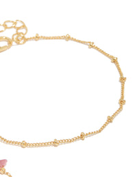 Gold Plated Semi-Precious Stones & Fob Bracelet Set - link has visual effect only