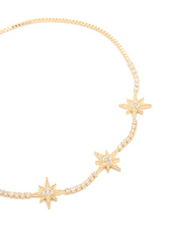 Gold Plated Cubic Zirconia Stars Toggle Bracelet - link has visual effect only