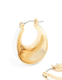 Mixed Metal Plated Small Graduated Flat Hoop Earrings - link has visual effect only