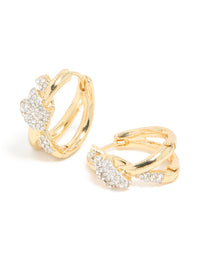 Mixed Metal Plated Diamante Medium Knot Hoop Earrings - link has visual effect only