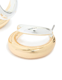 Mixed Metal Plated Large Illusion Hoop Earrings - link has visual effect only
