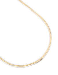 Mixed Metal Plated Thin Snake Chain Layered Necklace - link has visual effect only