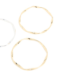 Mixed Metal Plated Twisted Bangles 3-Pack - link has visual effect only