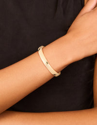 Mixed Metal Plated Half Flat Hinged Bangle - link has visual effect only