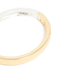 Mixed Metal Plated Half Flat Hinged Bangle - link has visual effect only
