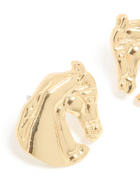 Gold Horse Large Stud Earrings - link has visual effect only