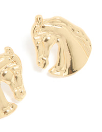 Gold Horse Large Stud Earrings - link has visual effect only