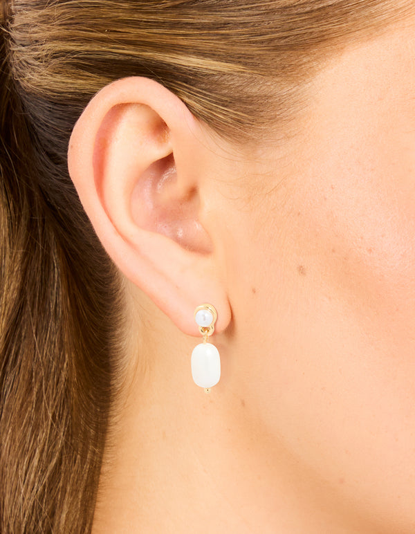 Gold Mini Freshwater Pearl Stud & Drop Earrings