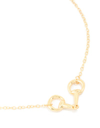 Gold Horsebit Pendant Necklace - link has visual effect only
