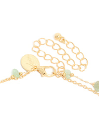 Gold Green Jade Semi Precious Stone Chips & Horse Layered Necklace - link has visual effect only