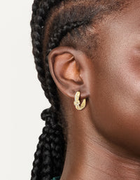 Gold Plated Cubic Zirconia Knot Huggie Earrings - link has visual effect only