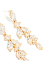 Gold Plated Cubic Zirconia Vine Drop Earrings - link has visual effect only