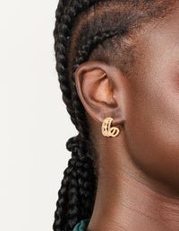 Gold Plated Cubic Zirconia Star Detail Illusion Hoop Earrings - link has visual effect only