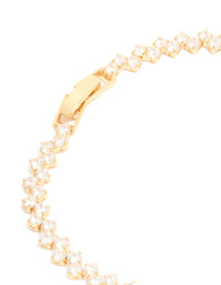 Gold Plated Cubic Zirconia Zig Zag Tennis Bracelet - link has visual effect only