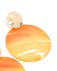 Gold Orange Shell Hammered Drop Earrings - link has visual effect only