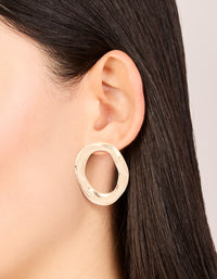 Gold Organic Open Circle Stud Earrings - link has visual effect only