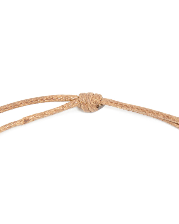Gold Organic Open Circle Pendant Cord Necklace