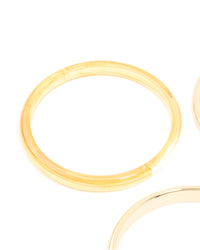 Orange Acrylic & Gold Bangles 4-Pack - link has visual effect only