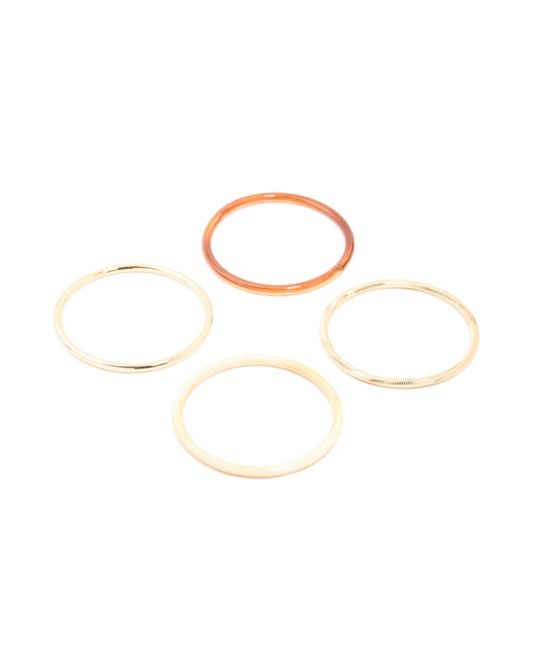 Mixed Acrylic Bangles 4-Pack