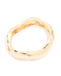 Gold Hammered Wiggle Bangle - link has visual effect only