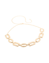 Gold Hammered Alternating Round & Square Belt - link has visual effect only