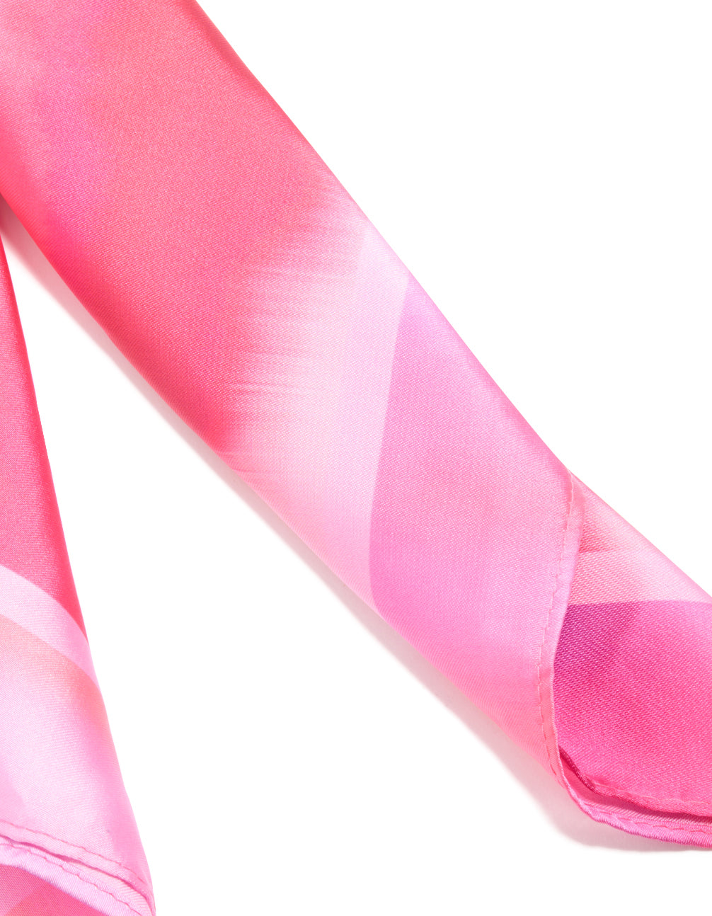 Featuring pink striped tie-dye fabric scarf in hot and light peachpuff tones detail view
