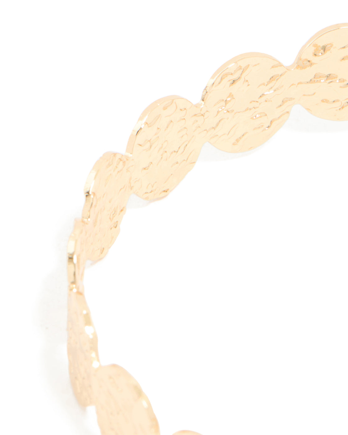 Gold Hammered Disc Wrap Around Arm Cuff