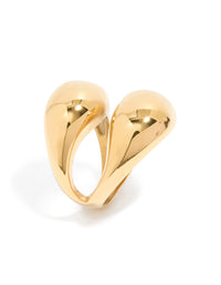 Designed with waterproof gold plated stainless steel open orb ring side detail view - link has visual effect only