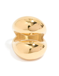 Highlighting a waterproof gold plated stainless steel open orb ring close up view - link has visual effect only