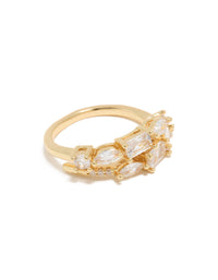 Gold Plated Cubic Zirconias Dainty Layered Ring - link has visual effect only