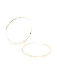Gold Large Flat Hoop Earrings - link has visual effect only