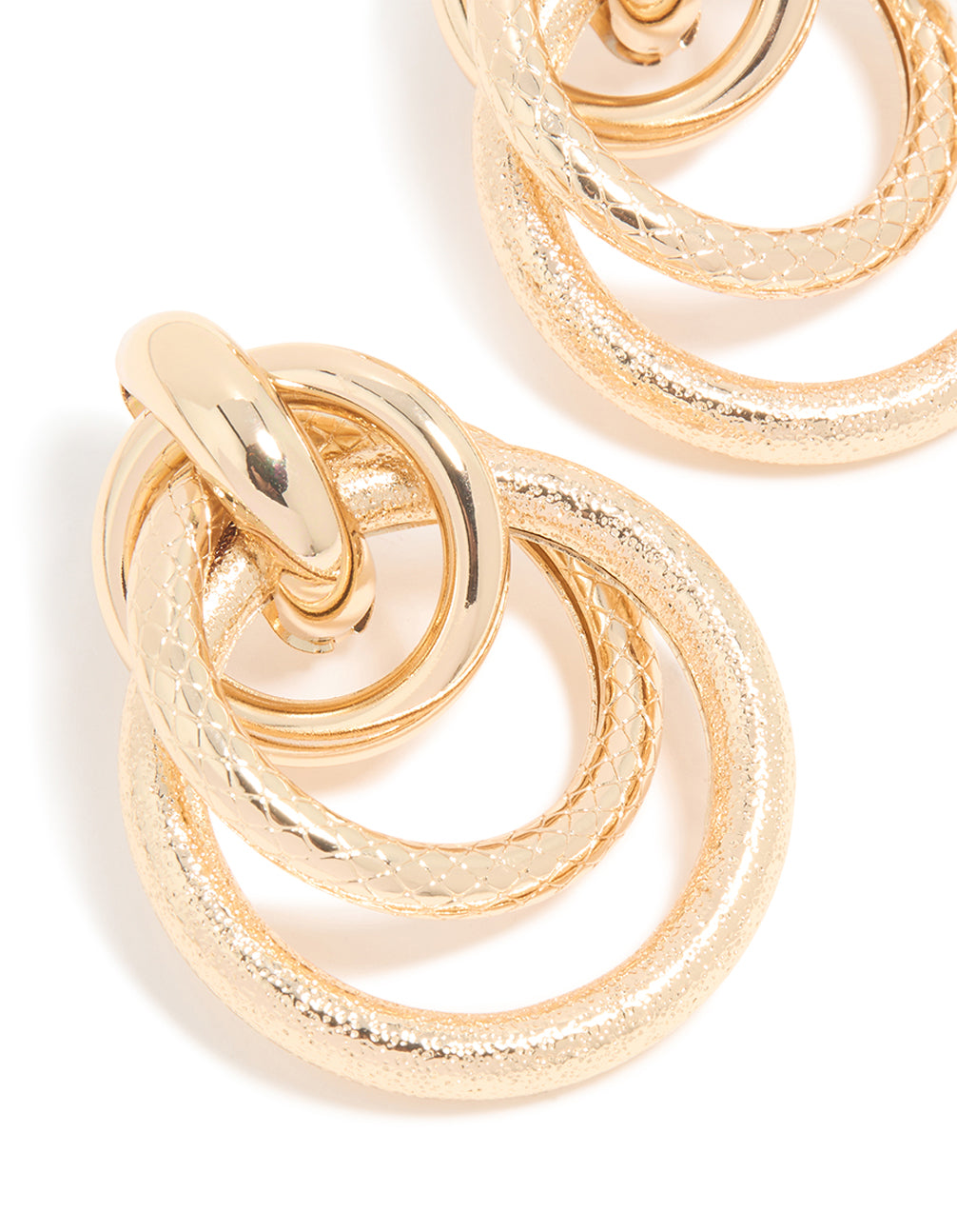 Gold Layered Tube Earrings